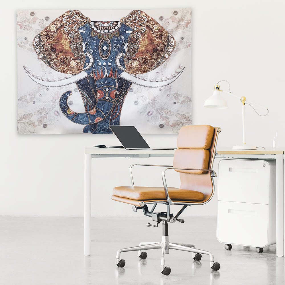 SFr 대형 패브릭 포스터 코끼리 M 벽장식 인테리어 가림천 테피스 트리 액자