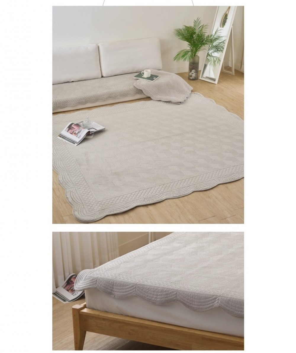 하모니 극세사 목화솜 3단 소파 패드 70 x 180 그레이 카페트 러그 쇼파