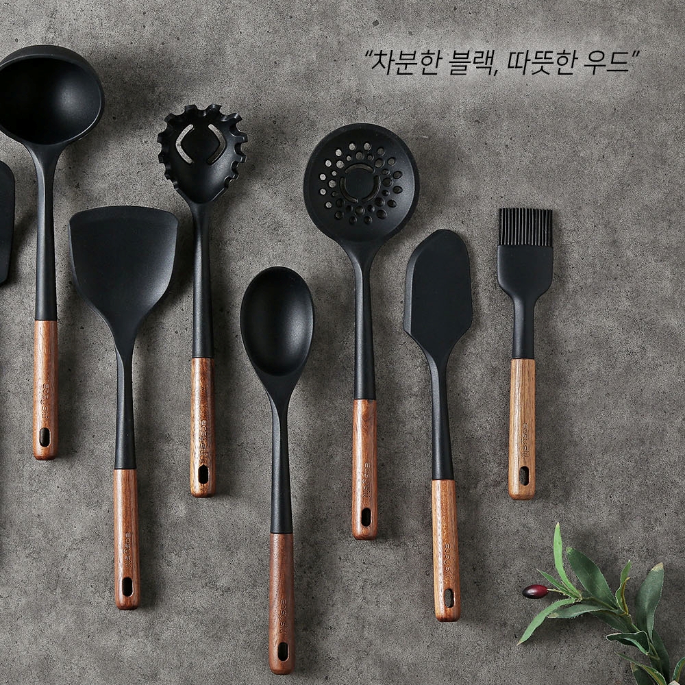 실리콘 조리도구 우드손잡이 주방 키친툴 스파츌라 - 상세 이미지 2