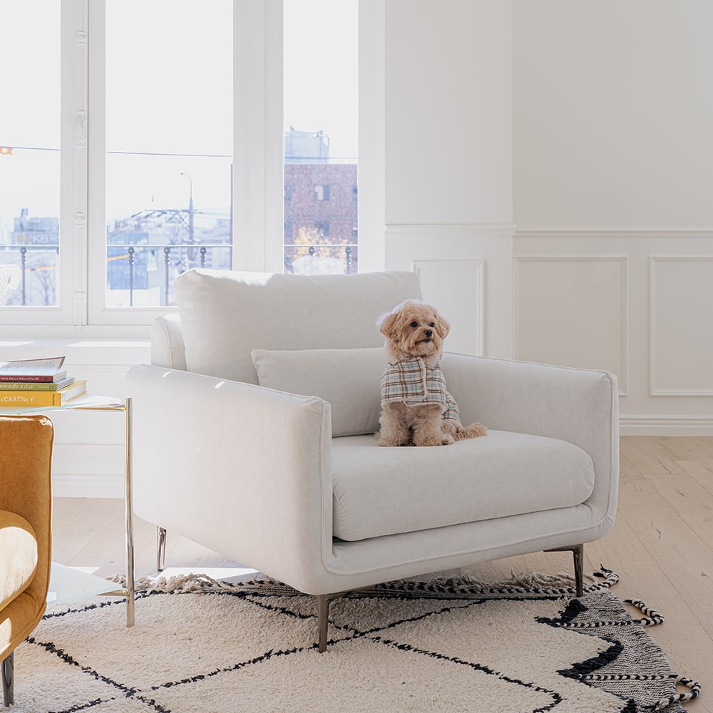 헨지디자인 밀크 갤럭시 1인용 패브릭 소파 홈카페 신혼가구