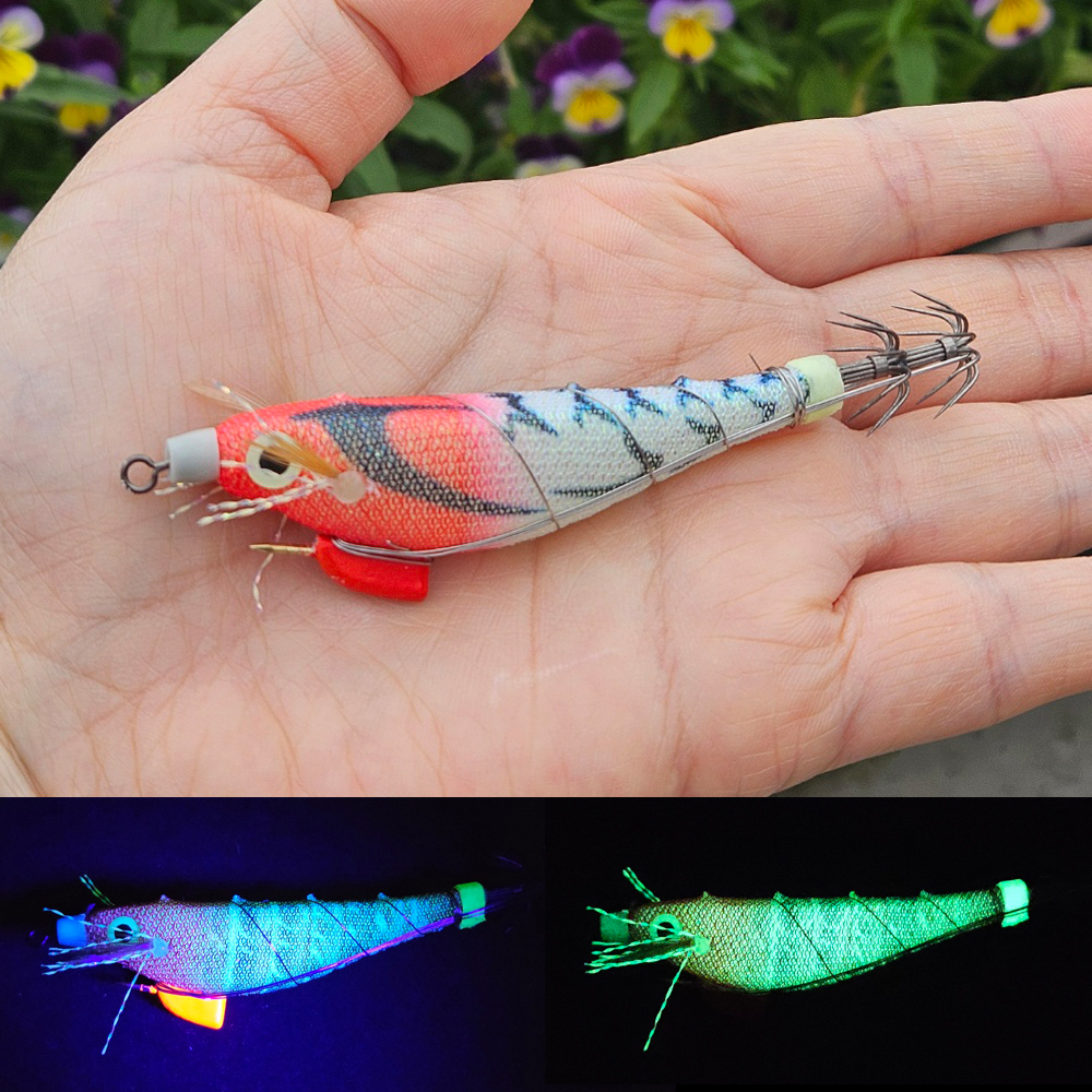 미니 삼봉에기 65mm 수평 틴셀 UV 야광 한치 문어 쭈구미 갑오징어 에기 고추장