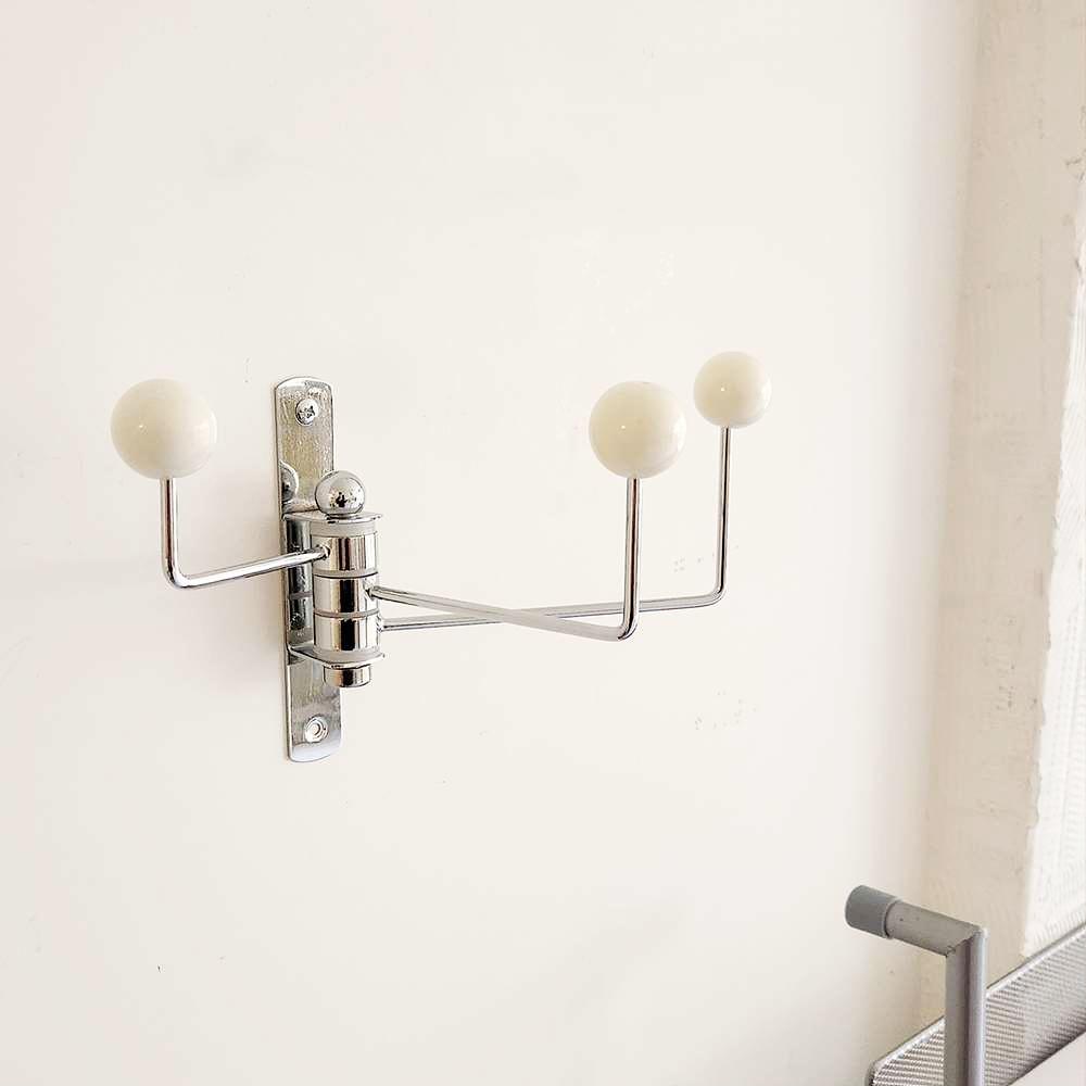 고정 옷걸이 행거 벽 회전형 화이트 3구 후크 우드 옷방 인테리어 모자걸이 예쁜