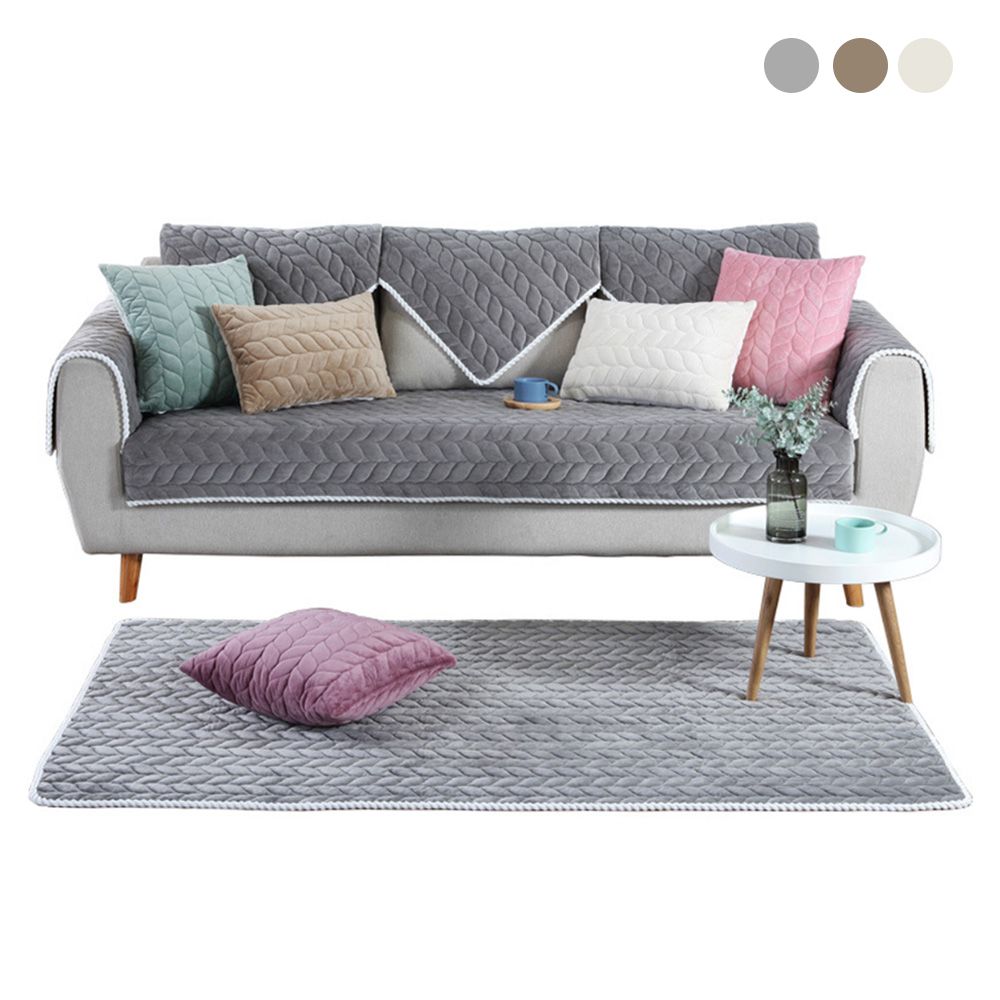 꽈배기 무늬 미끄럼 방지 소파 패드 3인용 4인용 거실 베란다