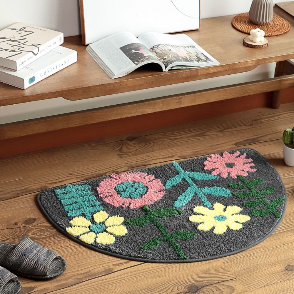 데일리 극세사 반달 발매트 주방 욕실 베란다 2type 다용도