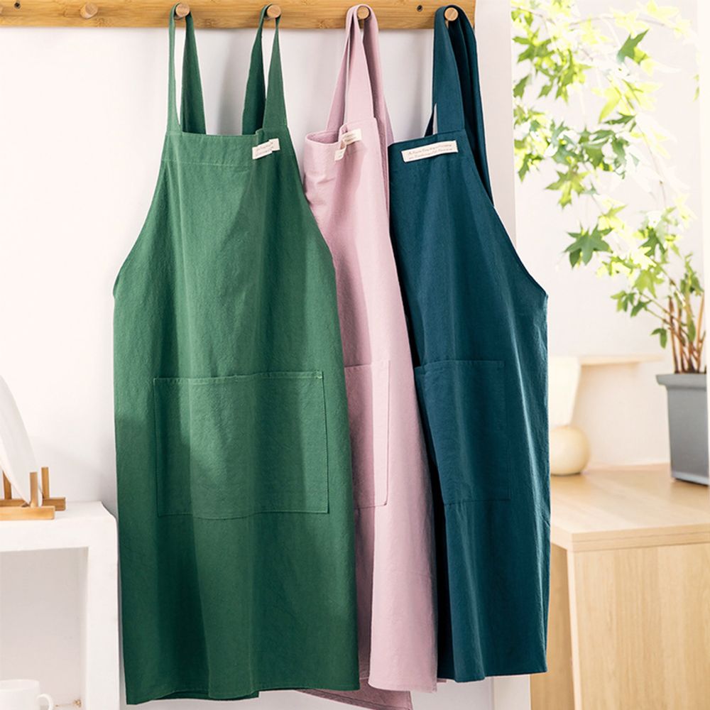 컬러 앞치마 린넨 어린이집 유치원 원피스 자수