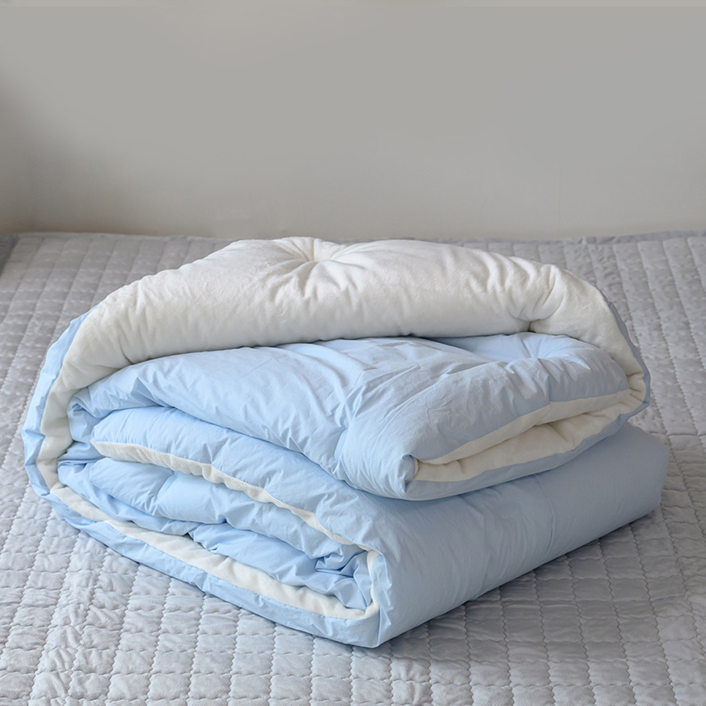 해피니 이불 here 호텔 극세사 차렵이불 슈퍼 싱글 SS (블루) 겨울이불 편안한