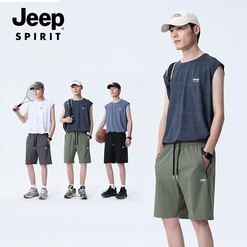 JEEP 지프 남자 트레이닝복 세트 여름 헬스복 운동복 - 상품 이미지