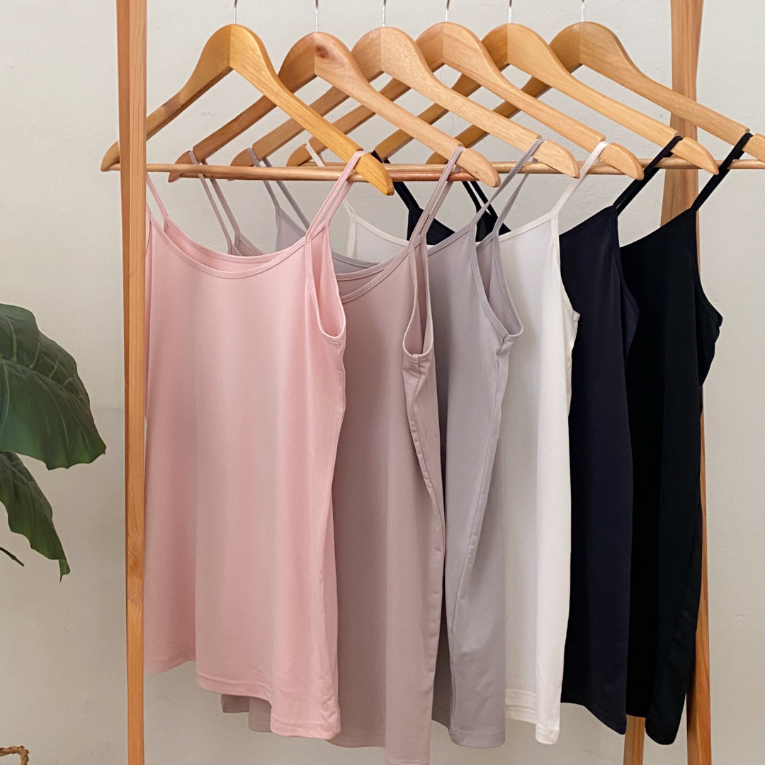 국산 찰랑 여성 새틴 실크 끈나시 이너 민소매 나시티 제품 이미지