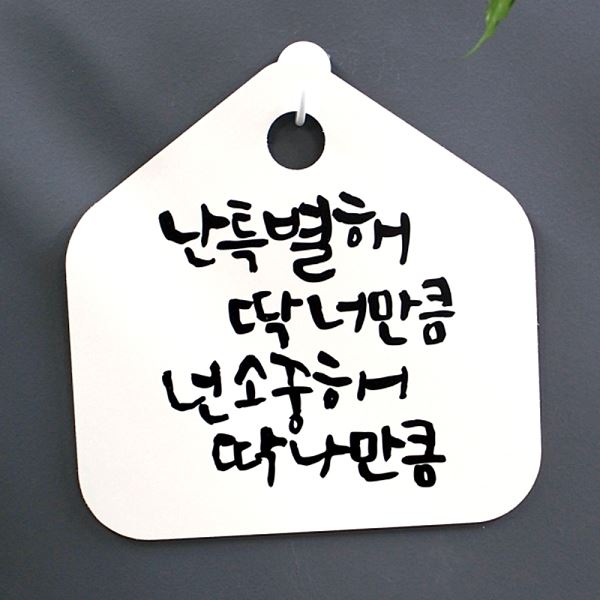 표찰 표지판 팻말 너만큼 S1- 046-난 푯말 딱 캘리 H 넌 특별해 소중해 사무실 - 메인 이미지