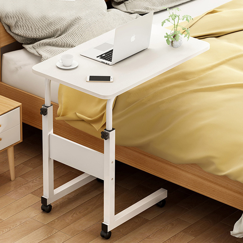 베이직 높이 조절 침대 사이드 테이블 기본형( 화이트) 이동식 책상 베드 노트북 컴퓨터