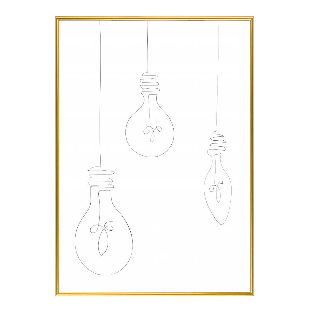 소품 액자 Light Bulbs A3 사이즈 가벼운 몰딩 대형 프레임 제작 웨딩 - 메인 이미지