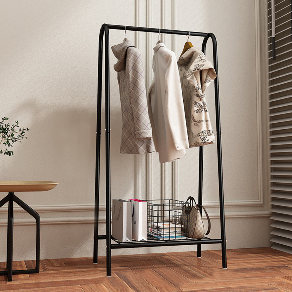 투데이룸 1단 선반 행거( 60x 130 cm) (블랙) 스탠드 옷걸이 스탠딩 드레스룸 - 상품 이미지