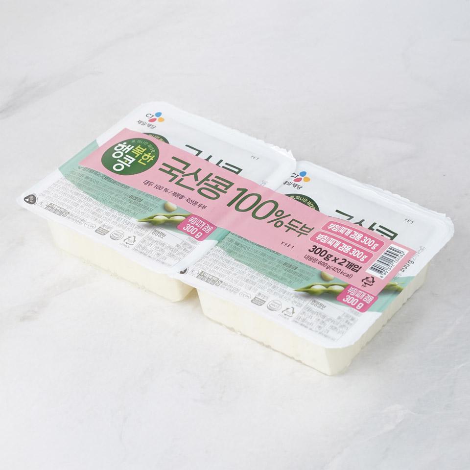메가마트 CJ 행복한콩 국산콩100%두부(부침용+찌개용) 300gx2개 - 상세 이미지 2
