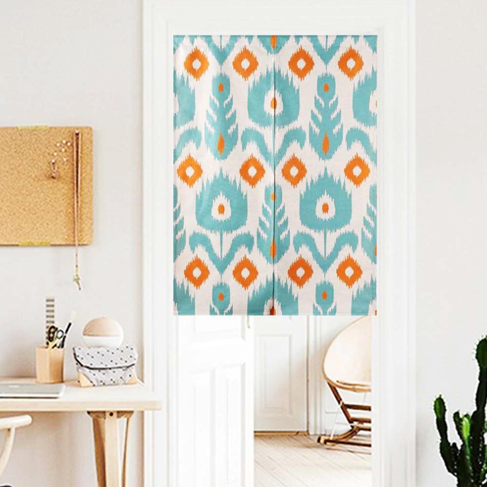 북유럽 노렌 민트 플라워 벽커튼 출입구 문가림막 벽가림막