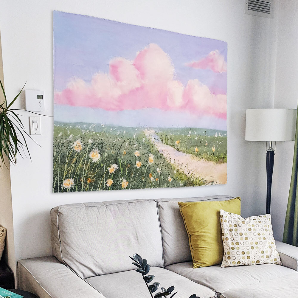 SFr 대형 패브릭 포스터 유화 꽃길 M 인테리어 소품 벽장식 집꾸미기 벽인테리어