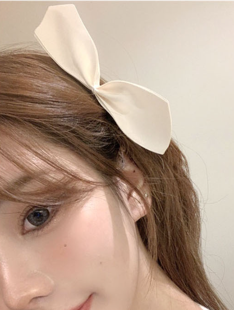 러블리 리본핀 공주 반리보 헤어핀 포인트삔 리본삔 블랙 화이트 2P 헤어집게핀 : 유아마켓9