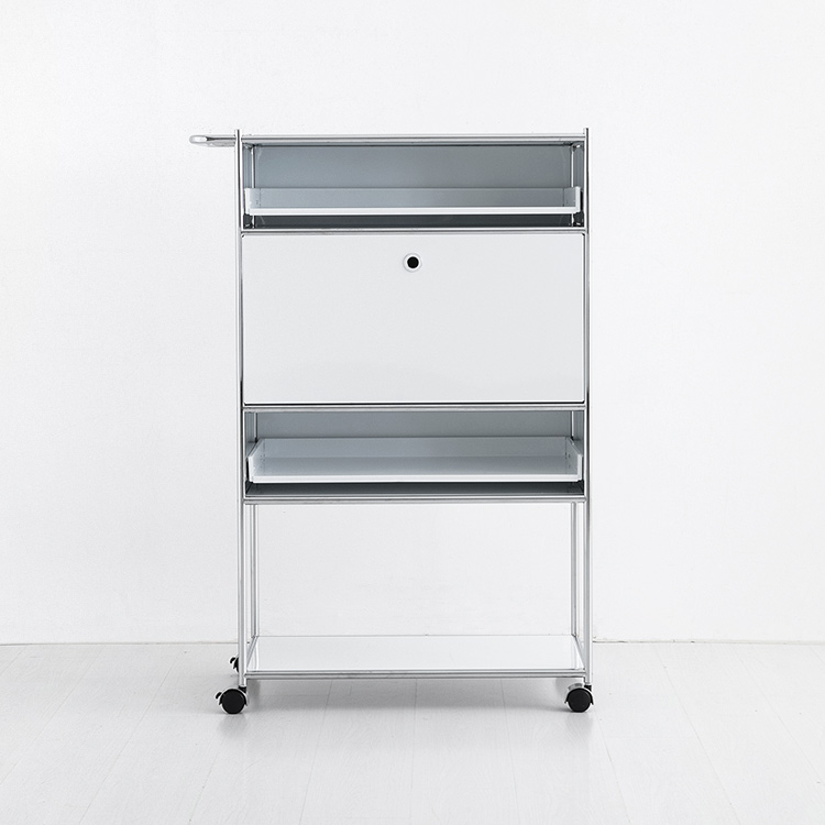 심플리 이동식 수납장 1문 BC641 N형 870x400x1265mm, 4단, 퓨어화이트 0201.6359 - 메인 이미지