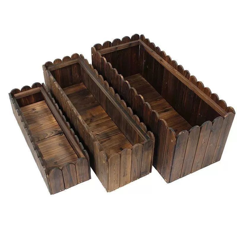 방부목화분 플랜트박스 베란다 대형 테라스 파티션 탄화색 목재 22x20x20 탄화색 두꺼운 - 상세 이미지 5