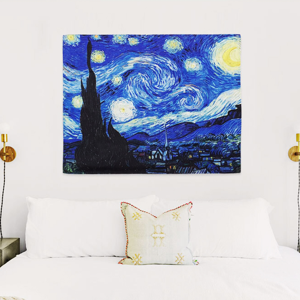 인테리어 장식 반고흐 별이 빛나는밤에 패브릭 포스터 S 벽장식 가림천 테피스 트리 액자