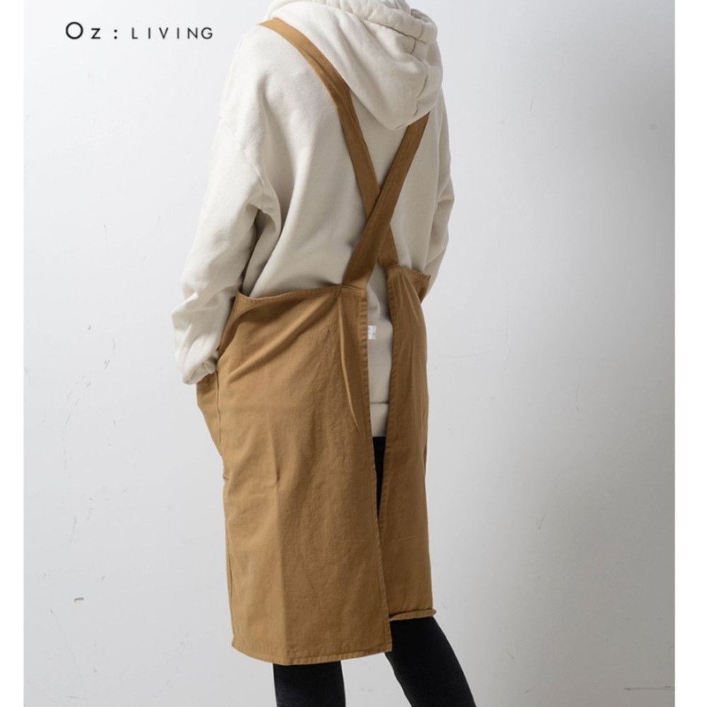 4색 1개 캔버스 카페 끈없는 앞치마 남자 여자 바리스 신혼 결혼 선물 작업용 방수