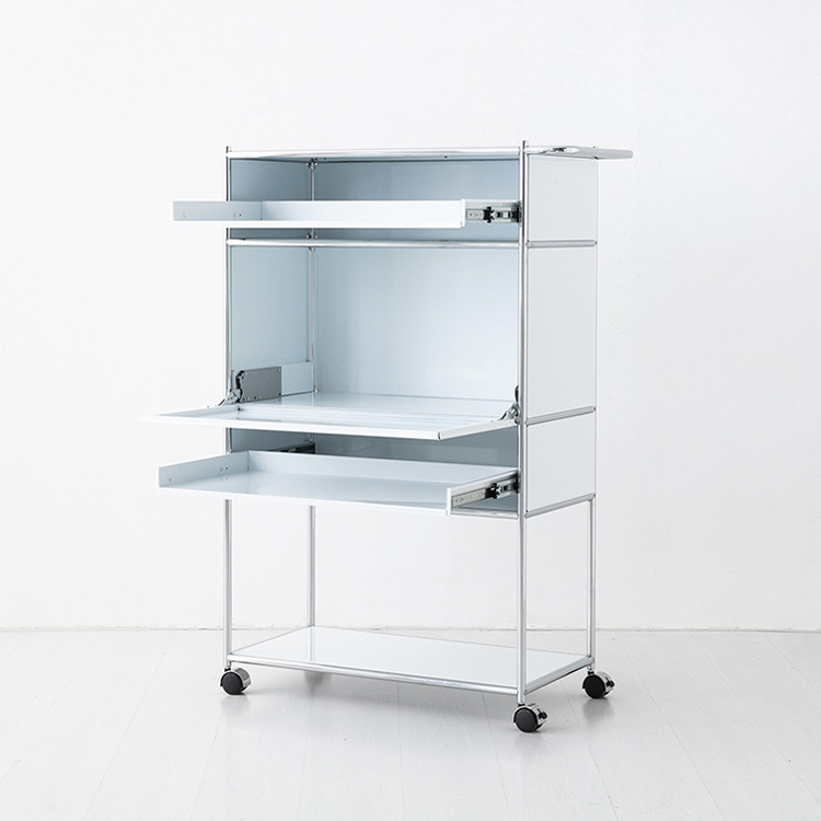 심플리 이동식 수납장 1문 BC641 N형 870x400x1265mm, 4단, 퓨어화이트 0201.6359 - 상세 이미지 3