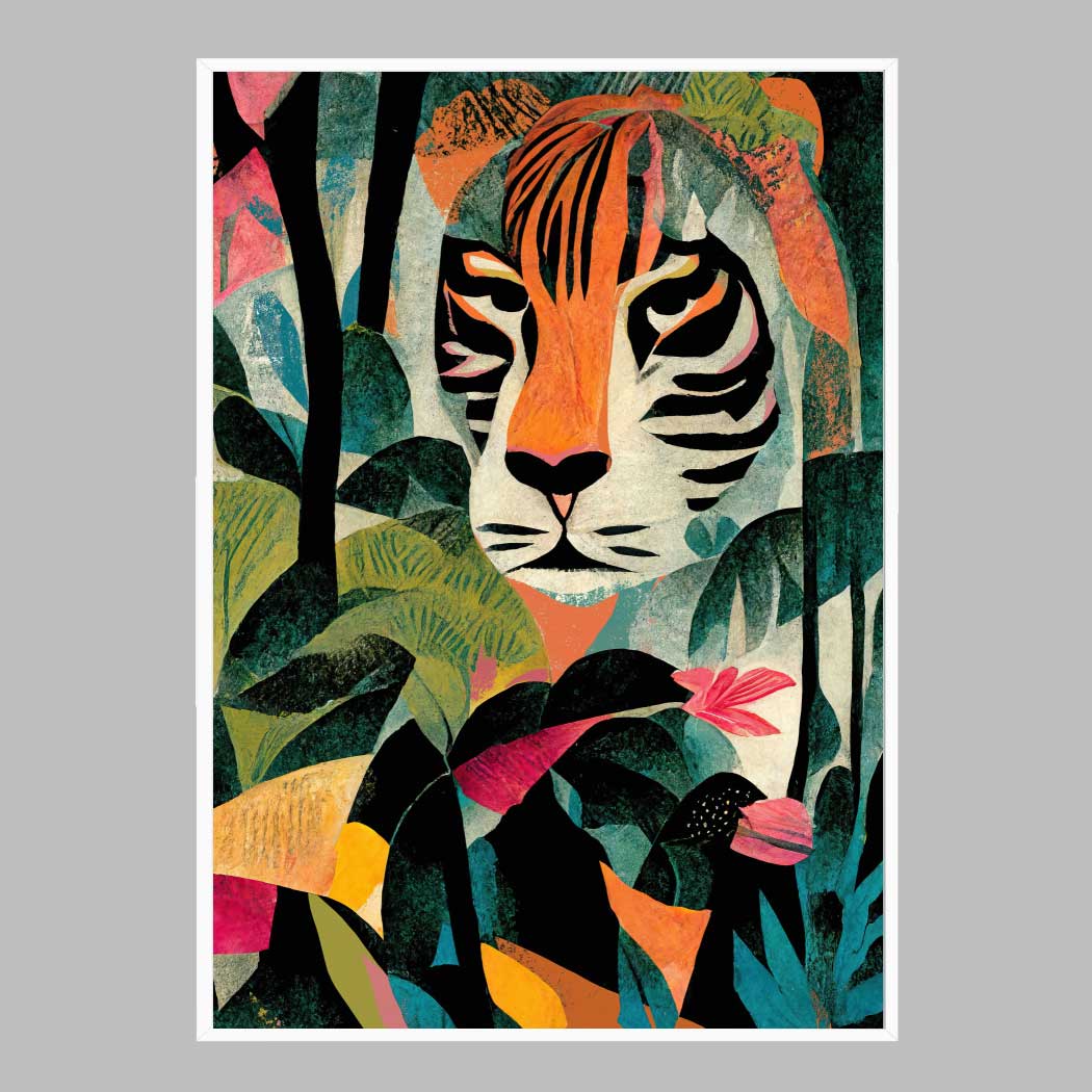 슬림 인테리어 액자 Jungle Tiger A2 사이즈 가벼운 몰딩 대형 프레임 제작 - 메인 이미지