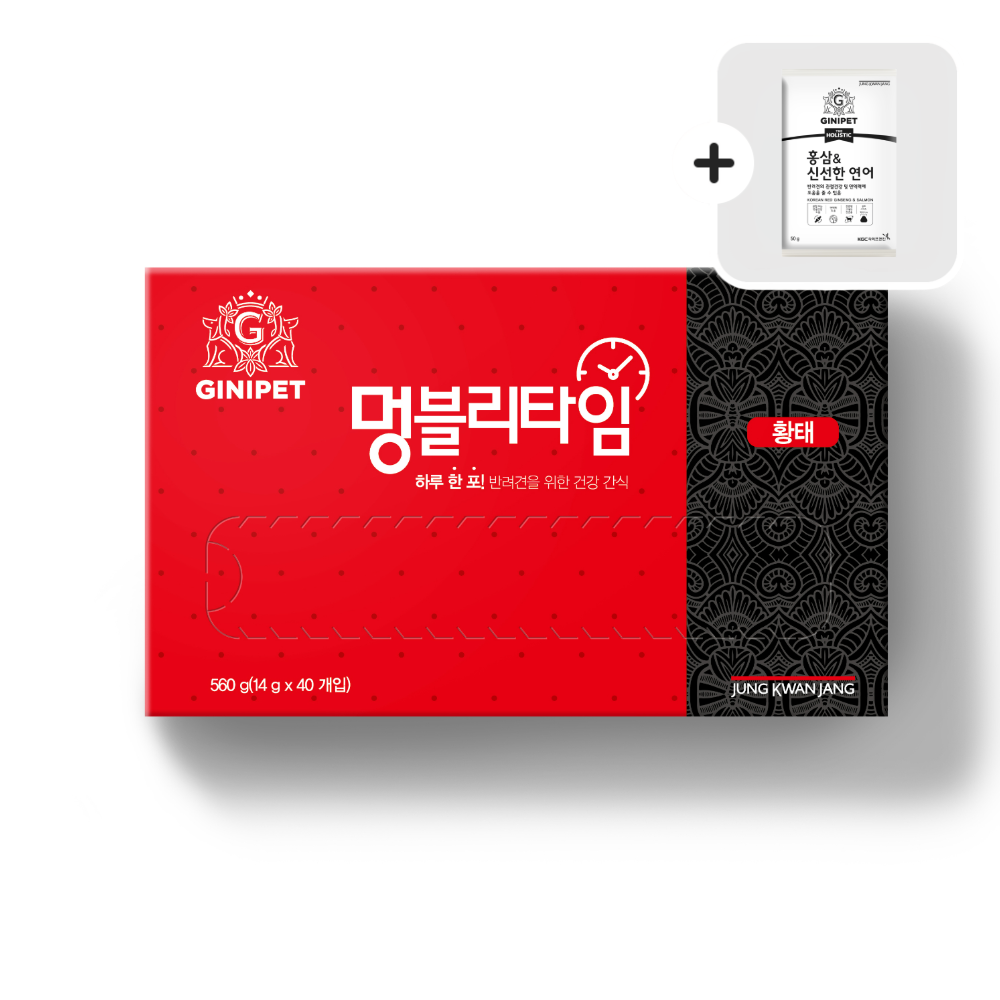 멍블리타임 기호성 좋은 저지방 강아지 간식 세트 황태, 14g, 40개