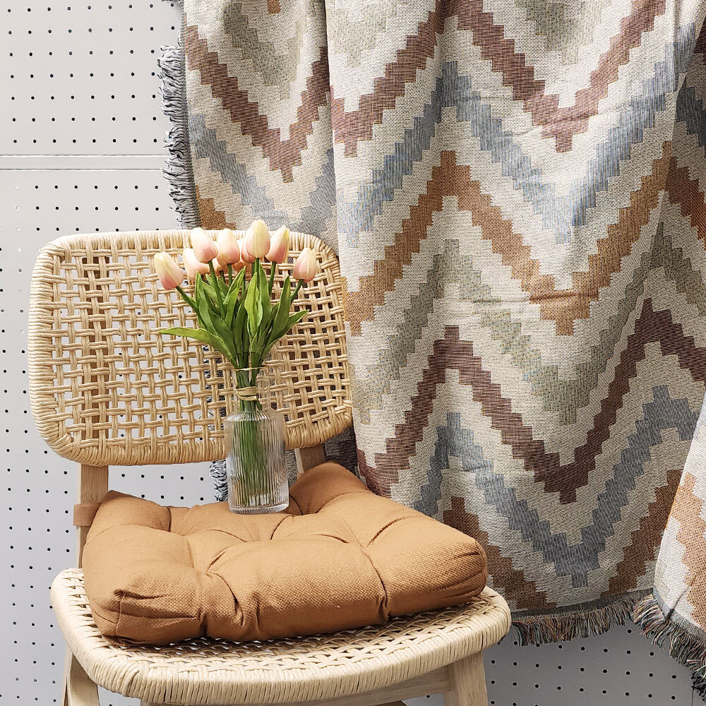 SFr 캠핑 웨이브 블랑캣 130x 180 감성 담요 러그 차박이불 소파 덮개