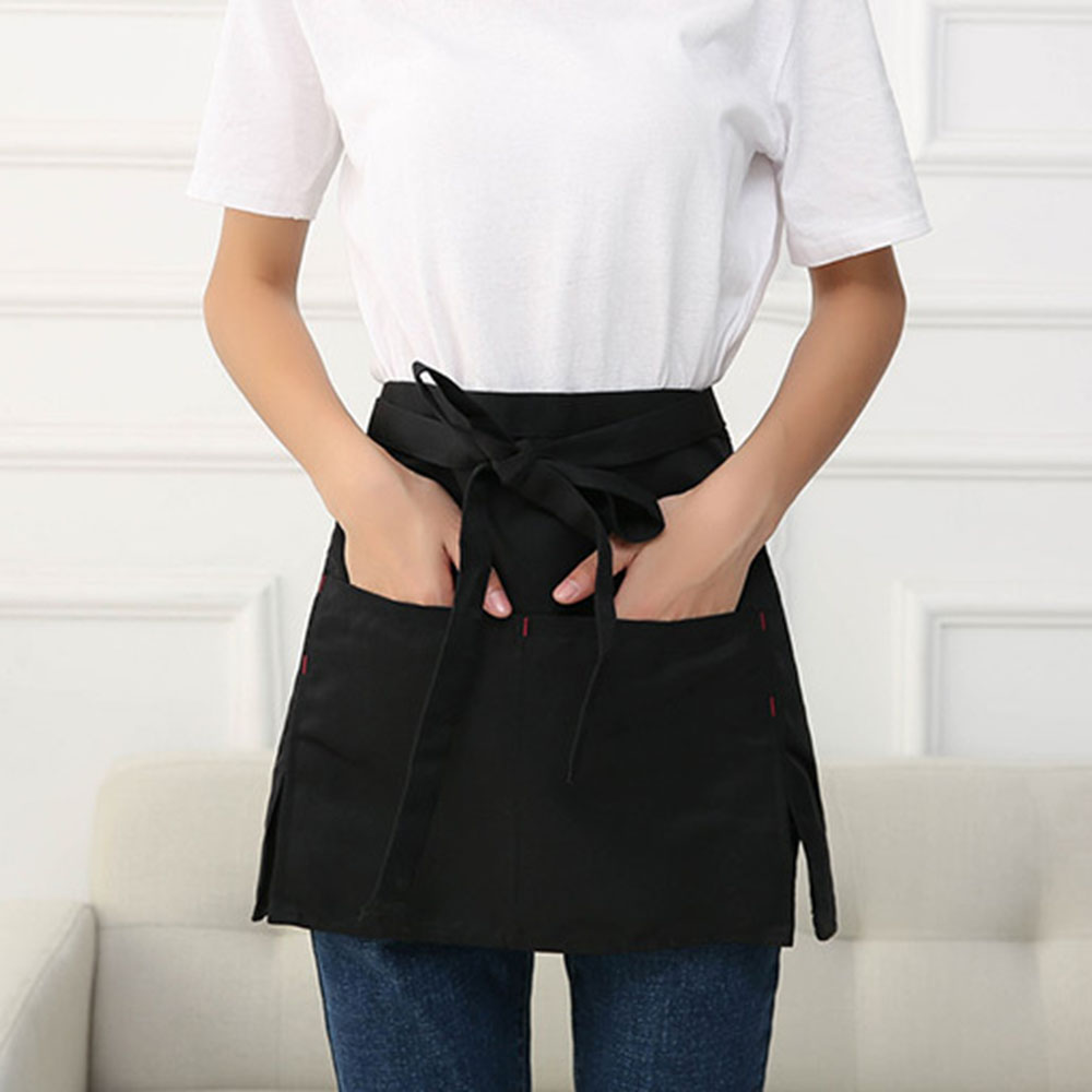 예스 셰프 미니 허리 카페 주방 앞치마( 블랙) 요리 공방 미술 방수 예쁜 주부