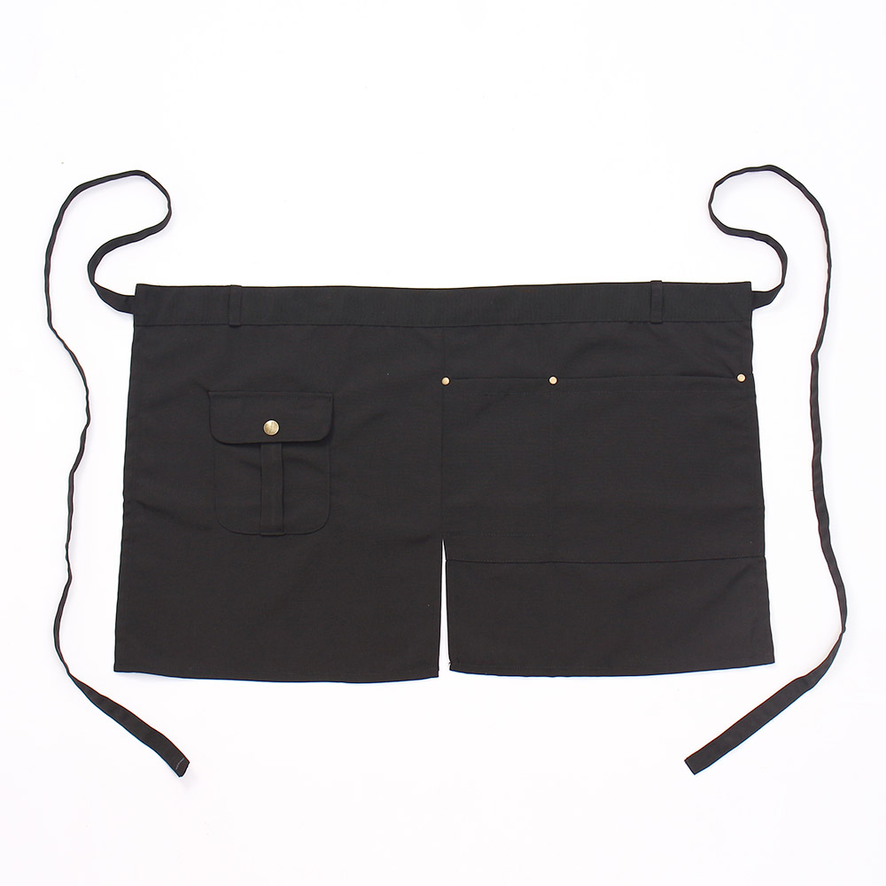 하프 앞트임 허리 앞치마 주방 카페 블랙) 셰프 미니 반앞치마 허리랩 서빙 쉐프 짧은