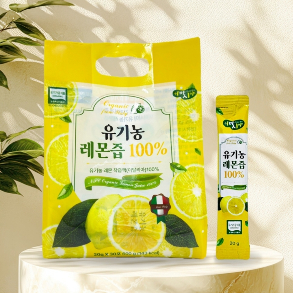 이마시야 비타민폭탄 레몬즙 100 30포 유기농 100% 통레몬 주스 착즙 레몬수 레몬즙스틱 - 상세 이미지 4