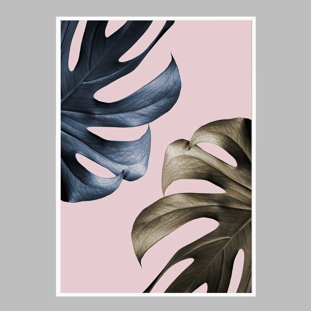 슬림 인테리어 액자 Monstera Pink Light 01 A2 사이즈 가벼운 몰딩 - 메인 이미지