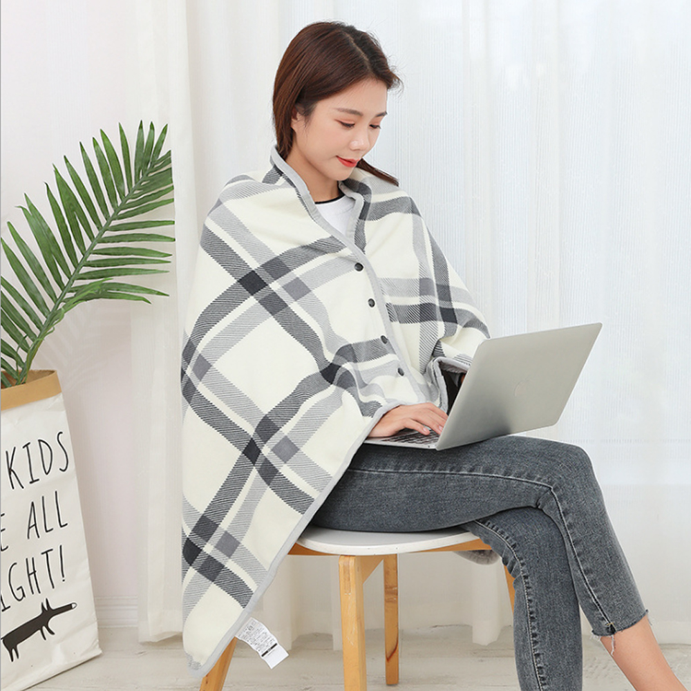 블랭킷 똑딱이 망토 담요 무릎 80x 130 (그레이) 겨울 이불 극세사 휴대용 거실