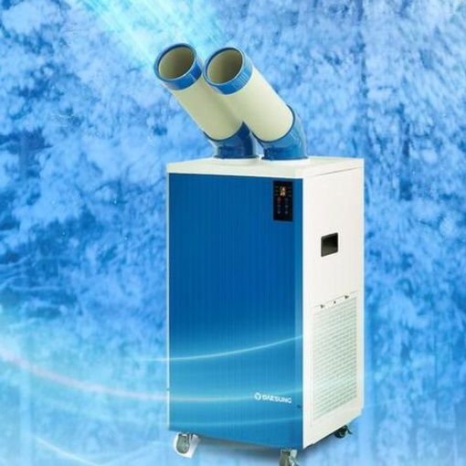 온도조절 공업용 코끼리에어컨 2구 공장용 축구장 일체형 산업용이동식에어컨