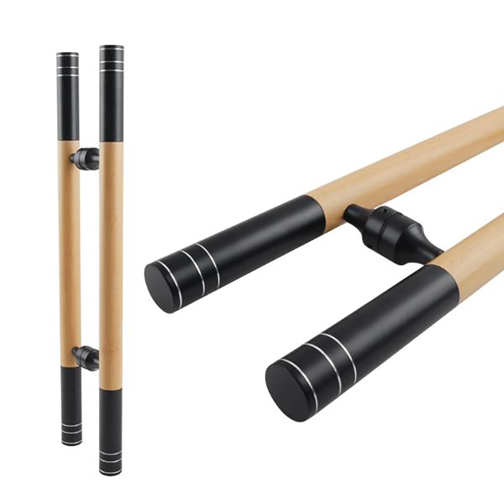 VCB 강화도어 손잡이 일자 봉부 빙가 오크 블랙 340P 가구 인테리어 문손잡이 고정