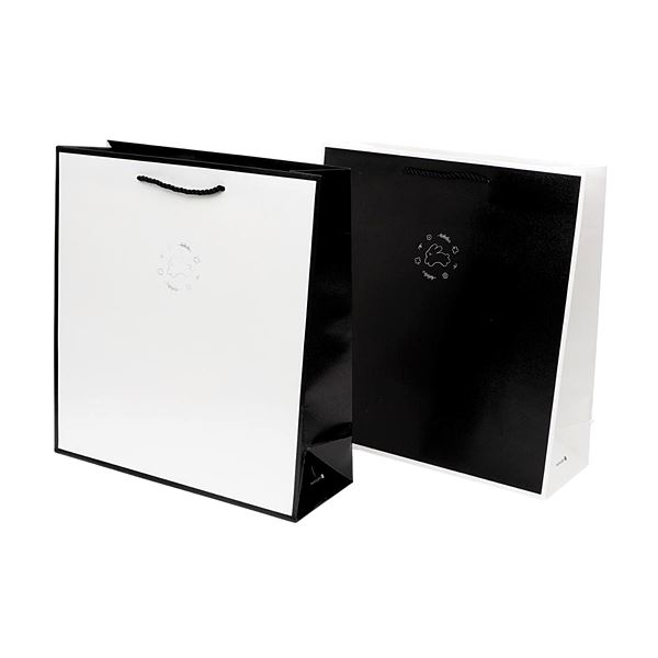 10개입 블랙앤 화이트 쇼핑백 330x 120x 350 mm 미니 심플한 무채색 무지 - 메인 이미지