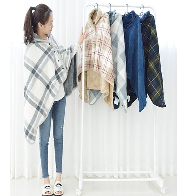 극세사 똑딱이 망토 무릎 담요 블랭킷