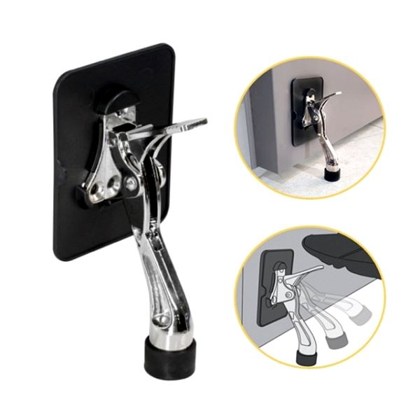 무타공 강력 부착식 말발굽 원터치 도어 스토퍼 방문 고정 무타공도어 문고정 장치 부품