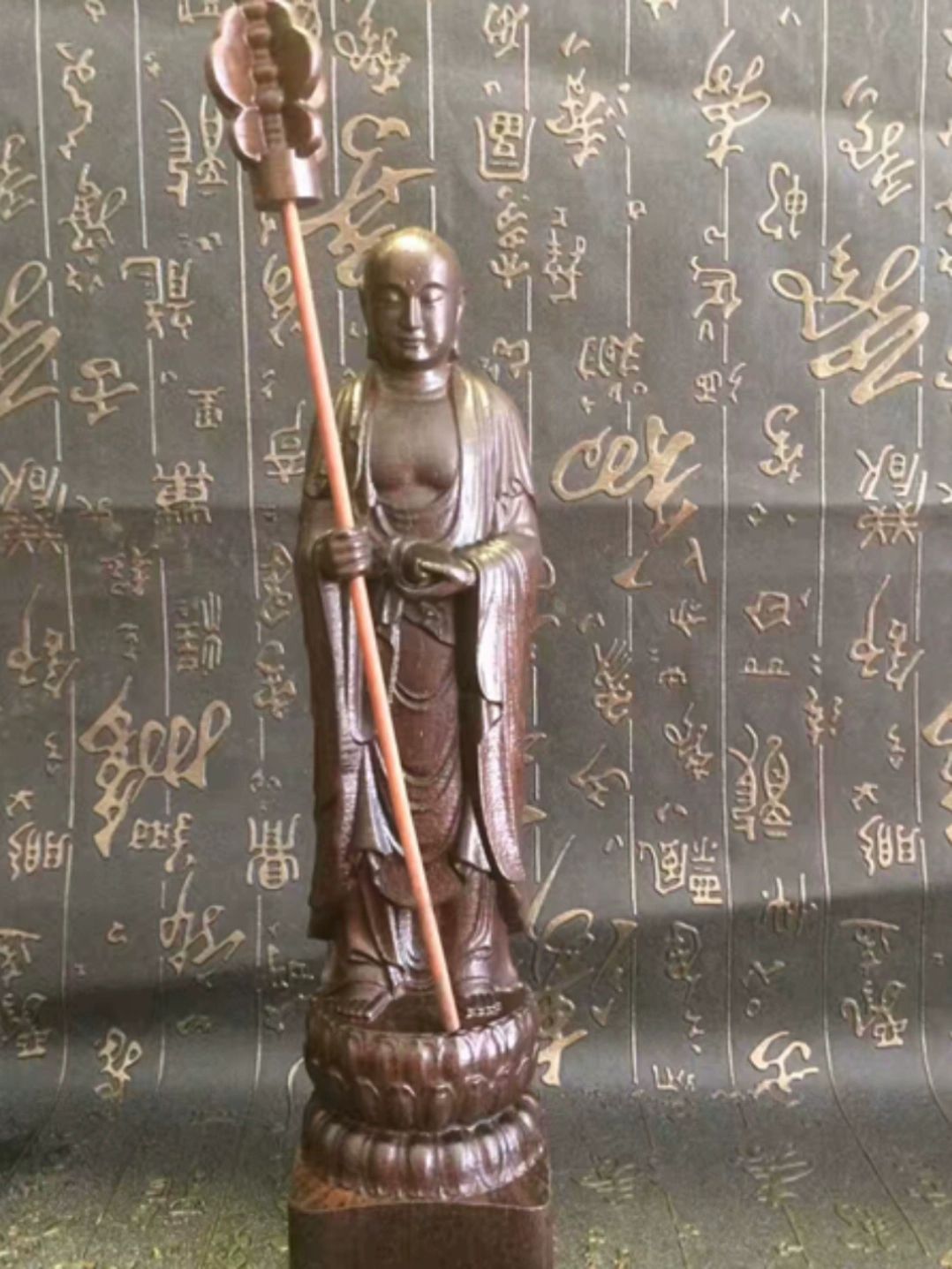 침향나무 지장보살상 불상 불교상 부처상 법당 부처님 22cm - 상품 이미지