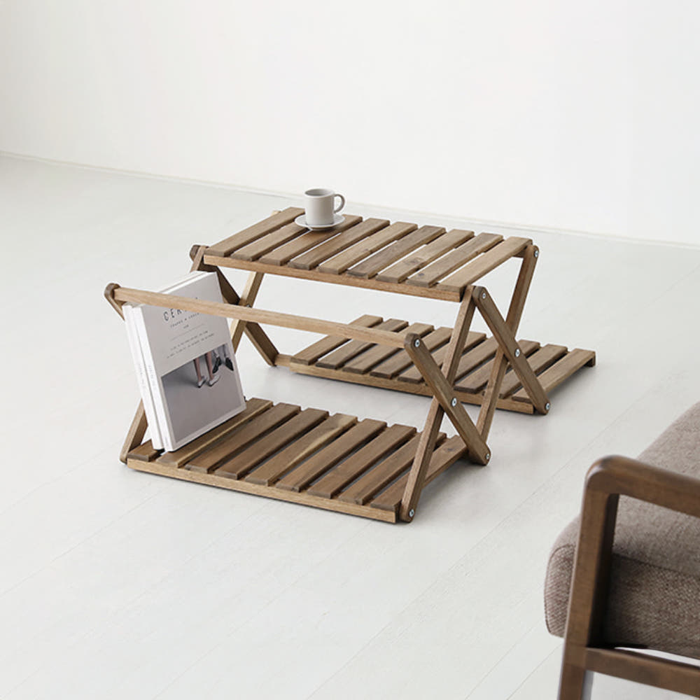 TANG 선반 600 넓은 3단 아카시아 600x305x657mm, 3단, 브라운 1379.2924 - 상세 이미지 5
