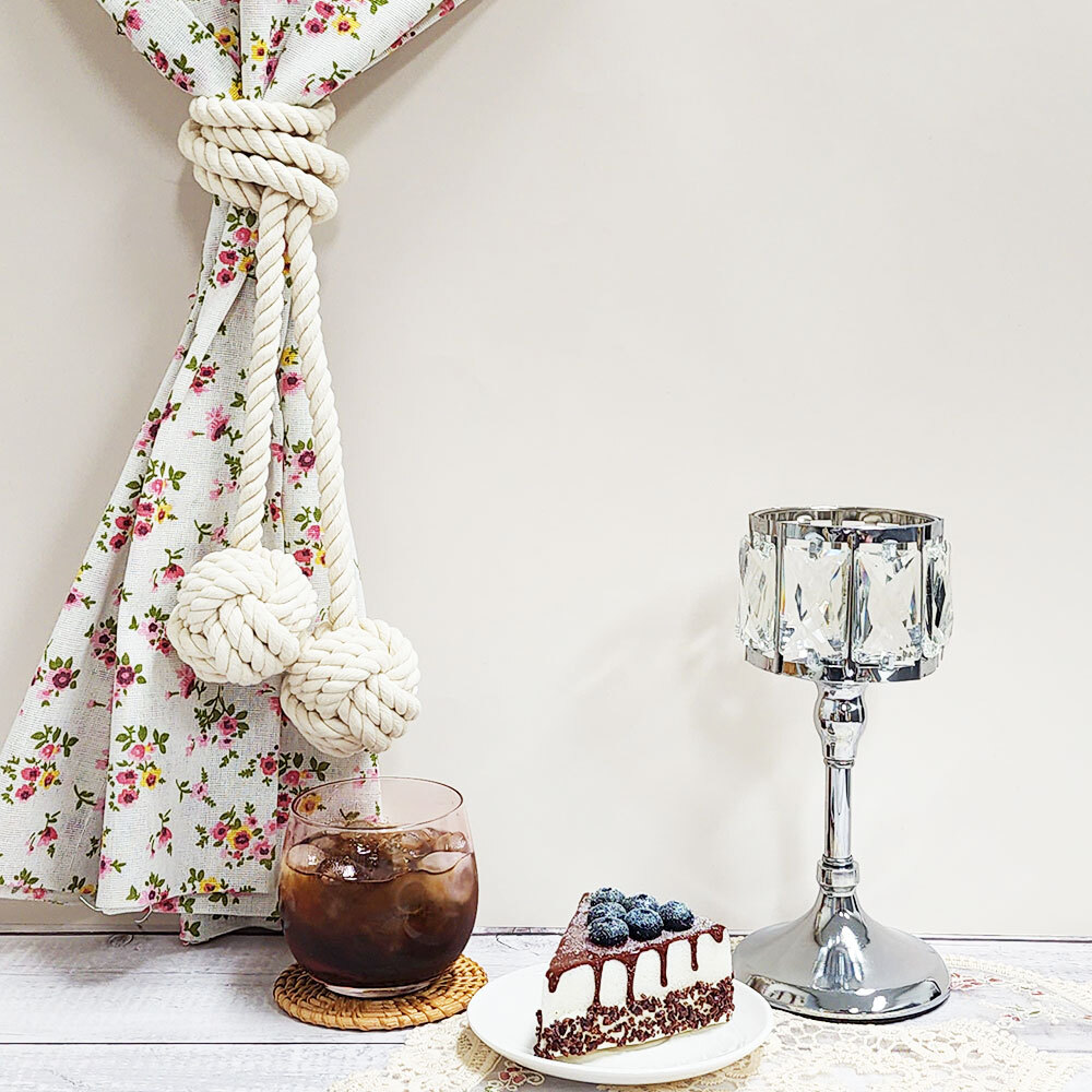 SFr 컬러 더블 로프 커튼 타이 타이백 장식 집게 걸이 홀더