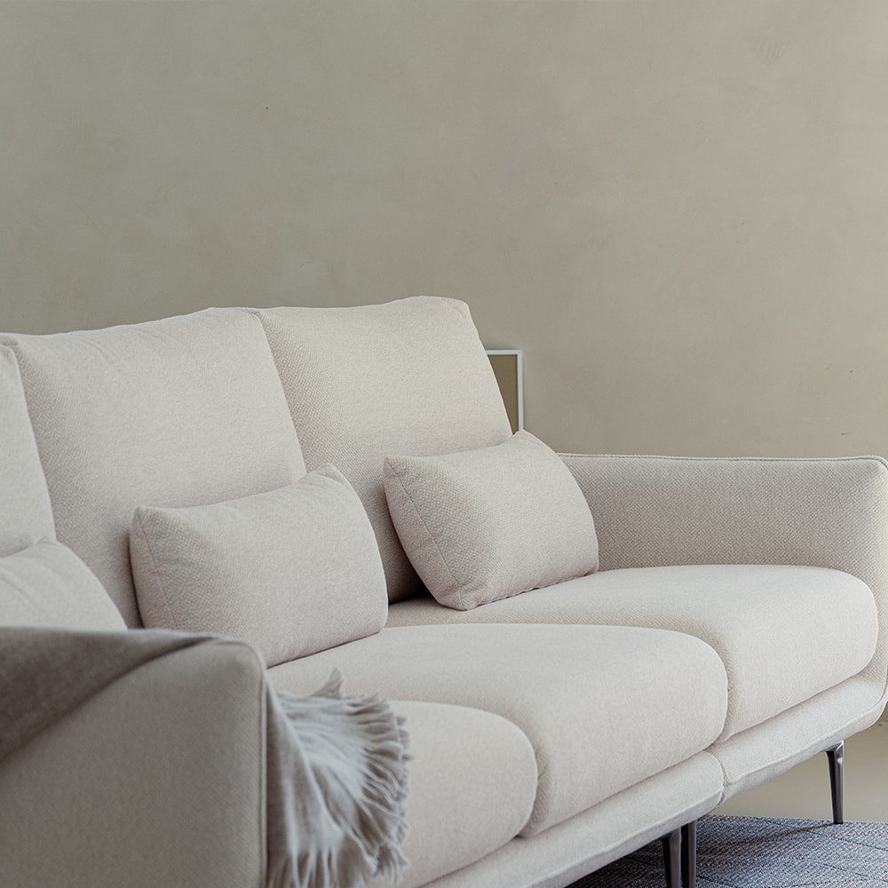 헨지디자인 밀크 부클레 딘 4인용 패브릭소파 홈카페 신혼가구