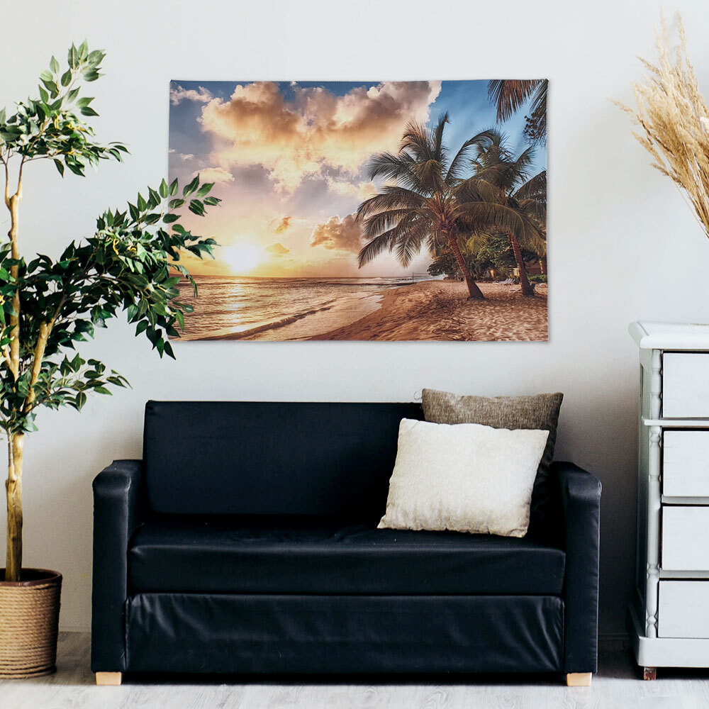 SFr 대형 패브릭 포스터 코코넛 비치 M 벽장식 인테리어 그림 가림천 테피스 트리