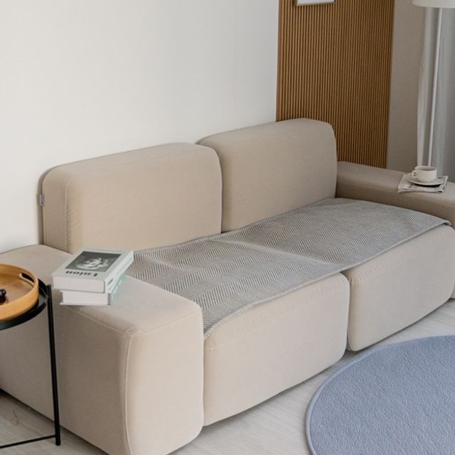 사이 잘룩 헤링본 소파 패드 2인용 60x 120 대자리 카페트 러그 대나무