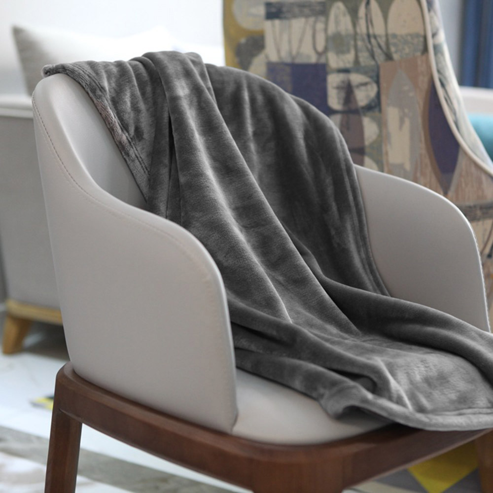 소프트 플란넬 극세사 담요 다크 그레이 겨울 DT 1254172 차량용 캠핑 학생