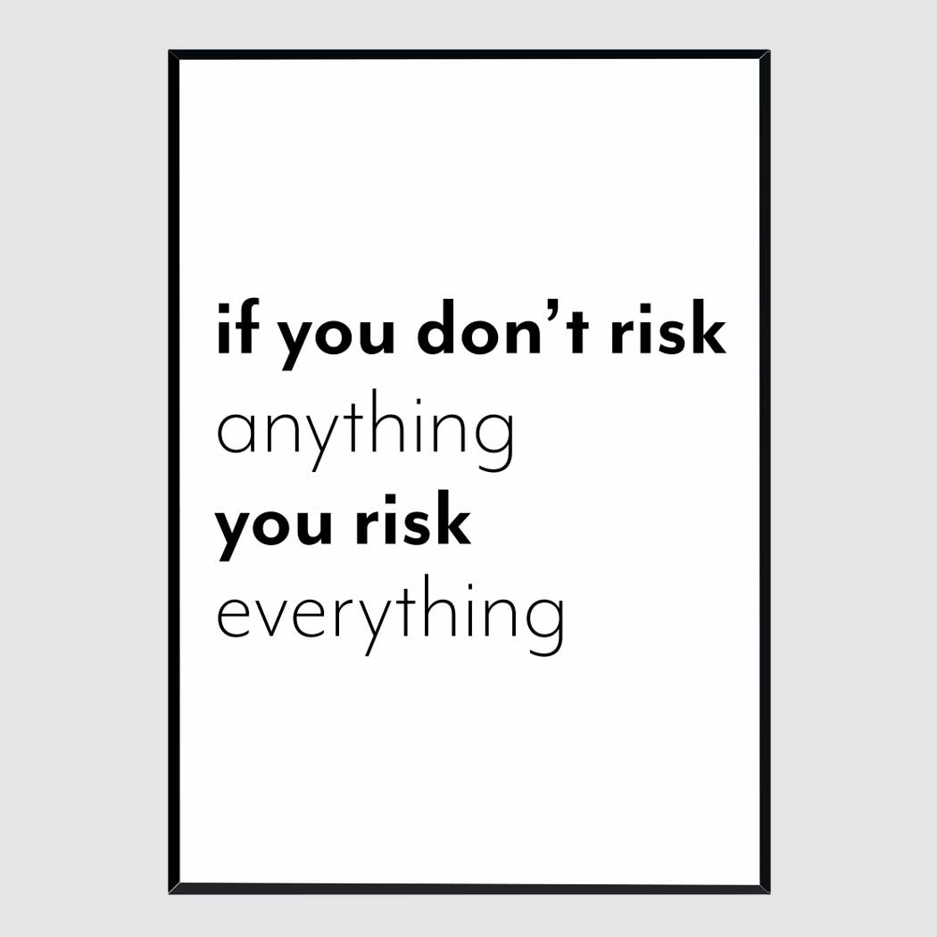 슬림 액자 If you dont risk anything A3 사이즈 가벼운 몰딩 대형 - 메인 이미지