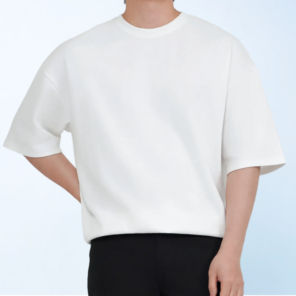 자동넣입 디바라 페이크 드랍 오버핏 반팔 티셔츠