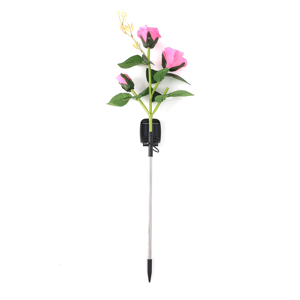 장미 LED 태양광 꽃 정원등 외부등( 핑크) 꽃정원등 태양열 조명 충전 LED꽃 - 상품 이미지