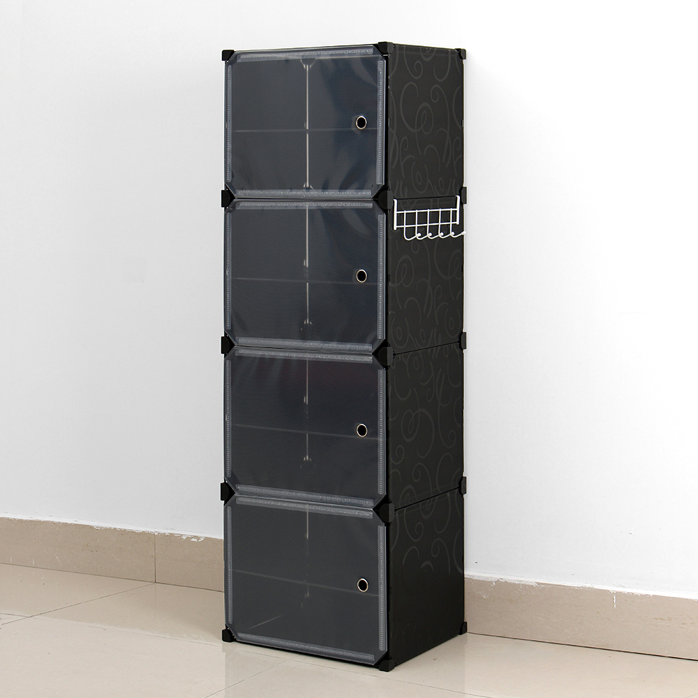 스톰 투명 도어형 현관 신발장 (8단) (40x 127 cm) 정리대 정리함 수납장