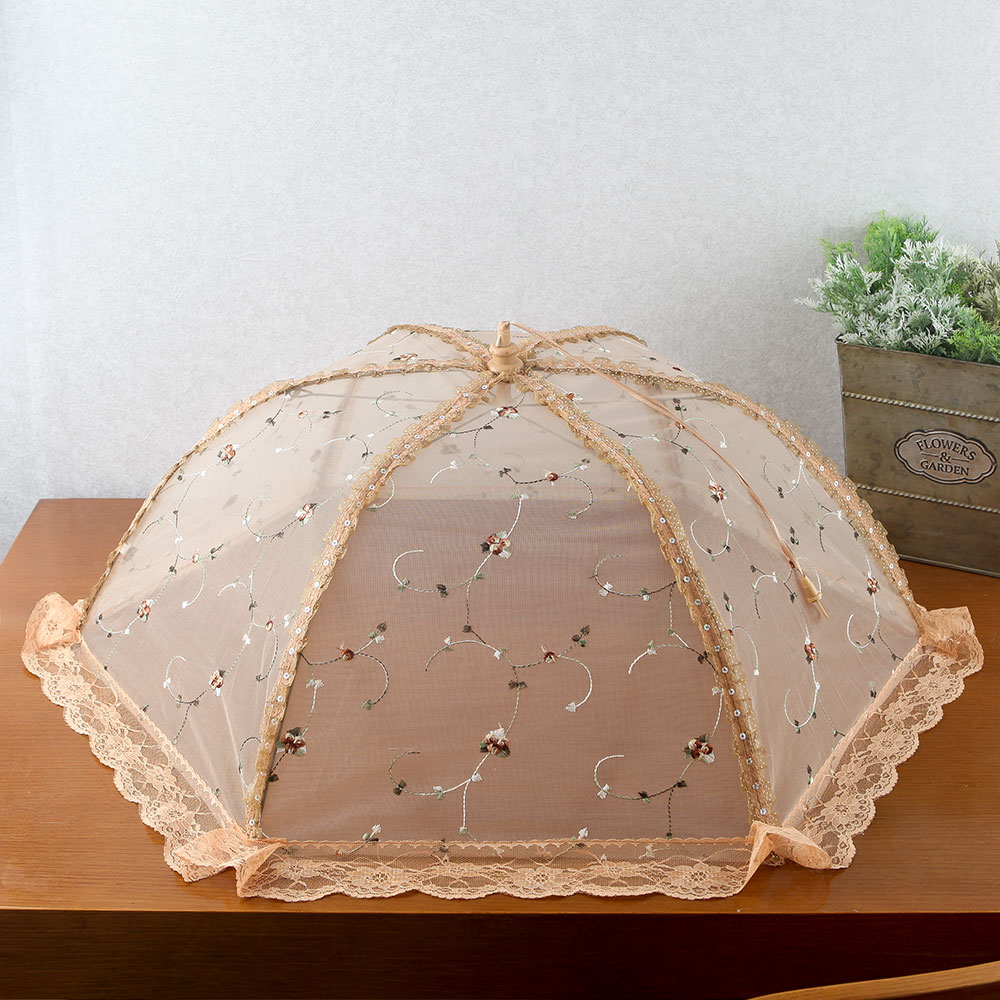 쿠킹 레이스 원터치 밥상보 음식 덮개 (육각 꽃자수) 상덮개 반찬 식탁 커버 주방 그릇